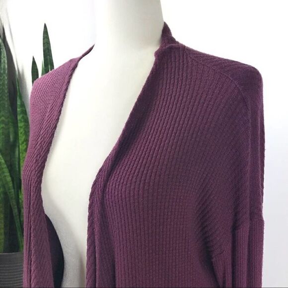 VELVET BY GRAHAM & SPENCER Burgundy Thermal Drape Cardigan. Medium. Women’s. - Picture 2 of 6